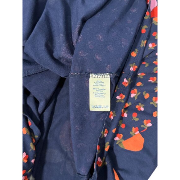 Boden Womens Size 4 Floral Fit & Flare Dress Blue Pink Red Long Sleeve - Picture 8 of 8